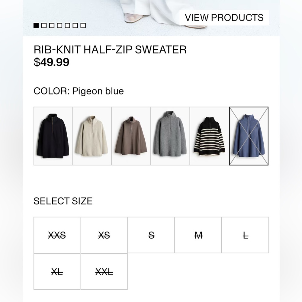 H&M Blue Ribbed Turtleneck Sweater - Picture 2 of 6